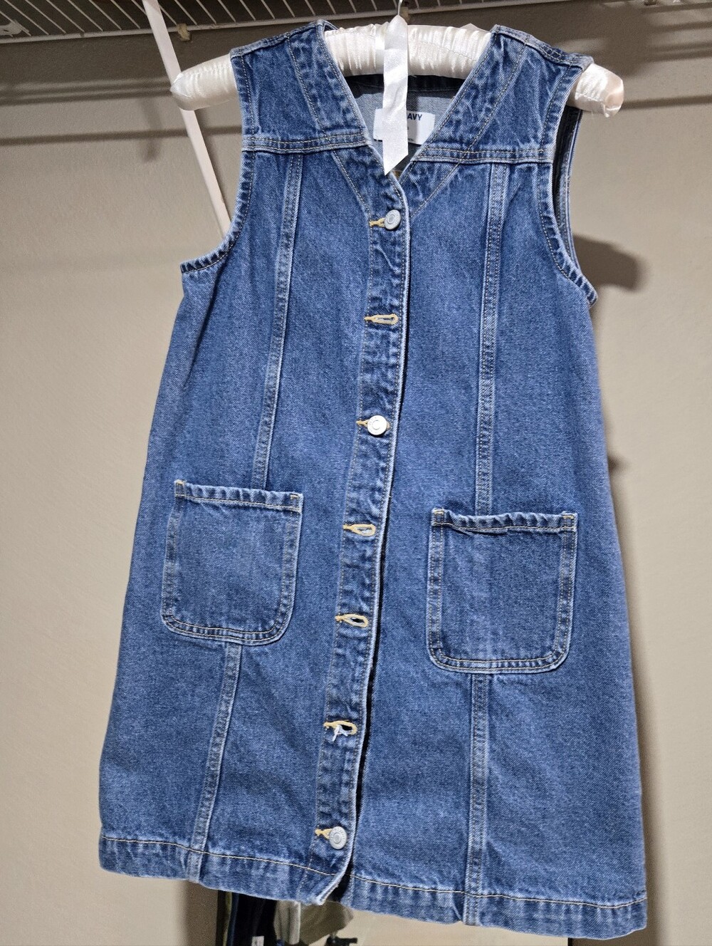 Old Navy Girl Denim Button-Front Sleeveless Dress - Blue